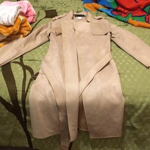 H&M plush velvet light pink Fashion coat